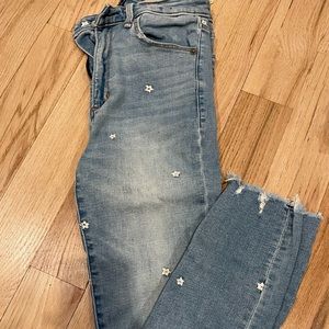 Abercrombie and Fitch jeans with embroidered flowers